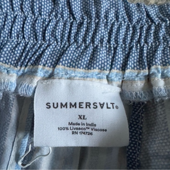 Summersalt Easy Breezy Eco Voile Wrap beach wide leg pants Blue pull on XL - Picture 3 of 9